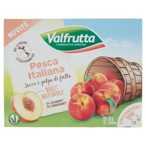 8x Valfrutta Pesca Italiana Succo e polpa di frutta 3x200 ml