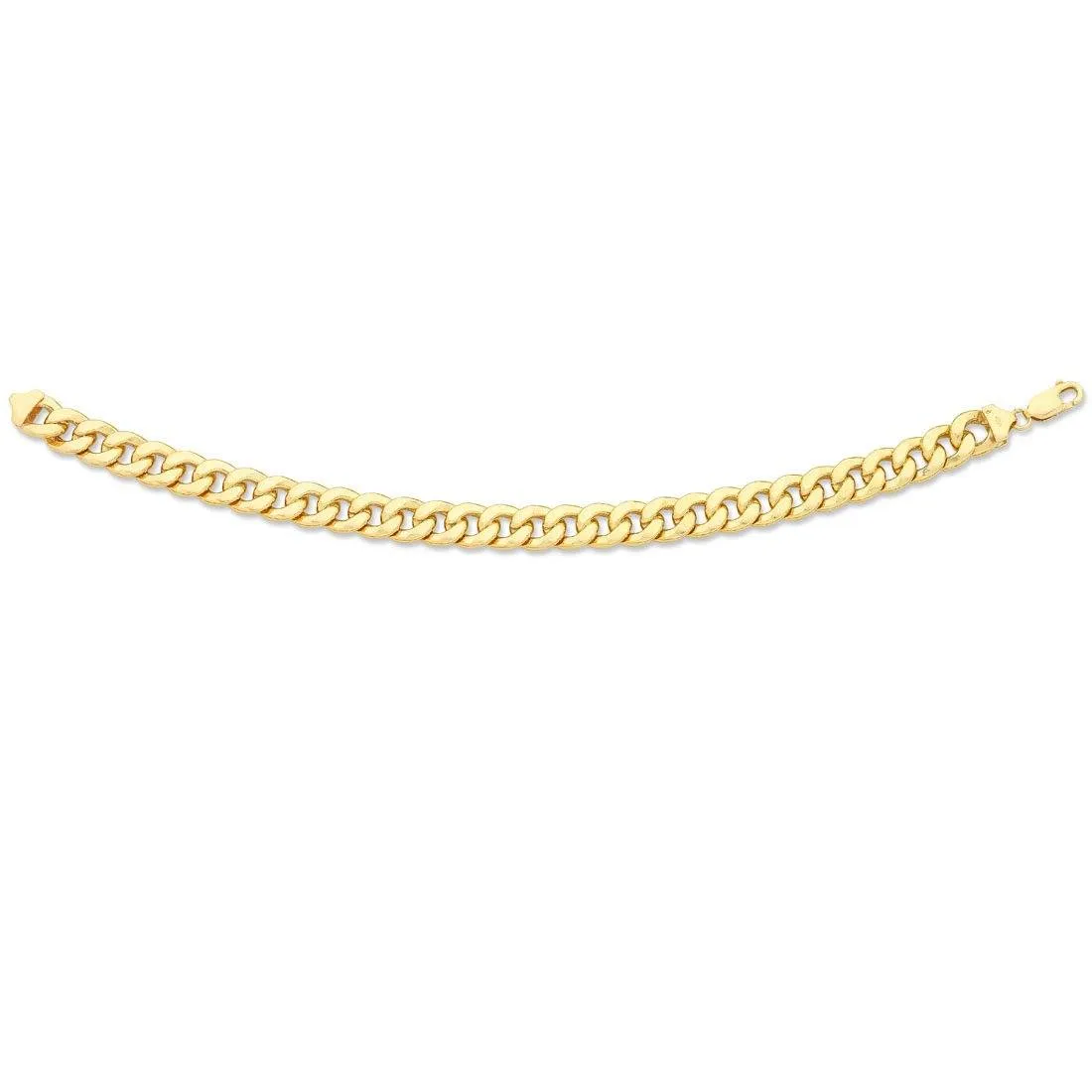9ct Yellow Gold Silver Infused Bracelet 23cm