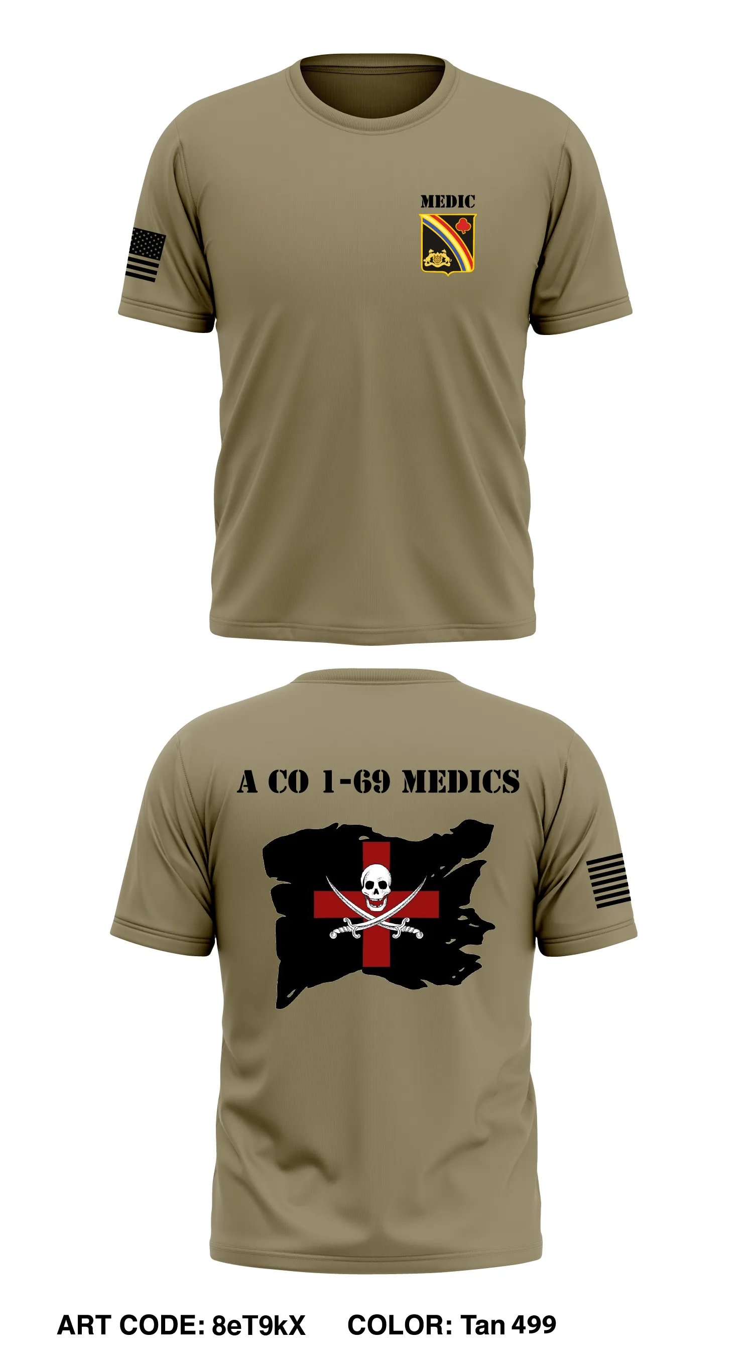 A co 1-69th Core Men's SS Performance Tee - 8eT9kX