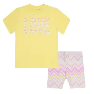 A DEE - Loraine Chic Chevron Cycling Short Set - Lemon