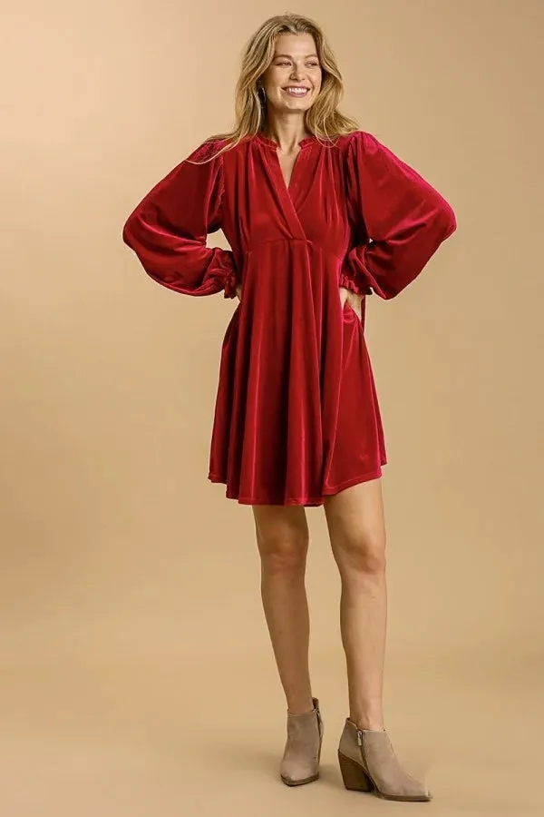 A Moment Like This Velvet Dress-3 Colors Available