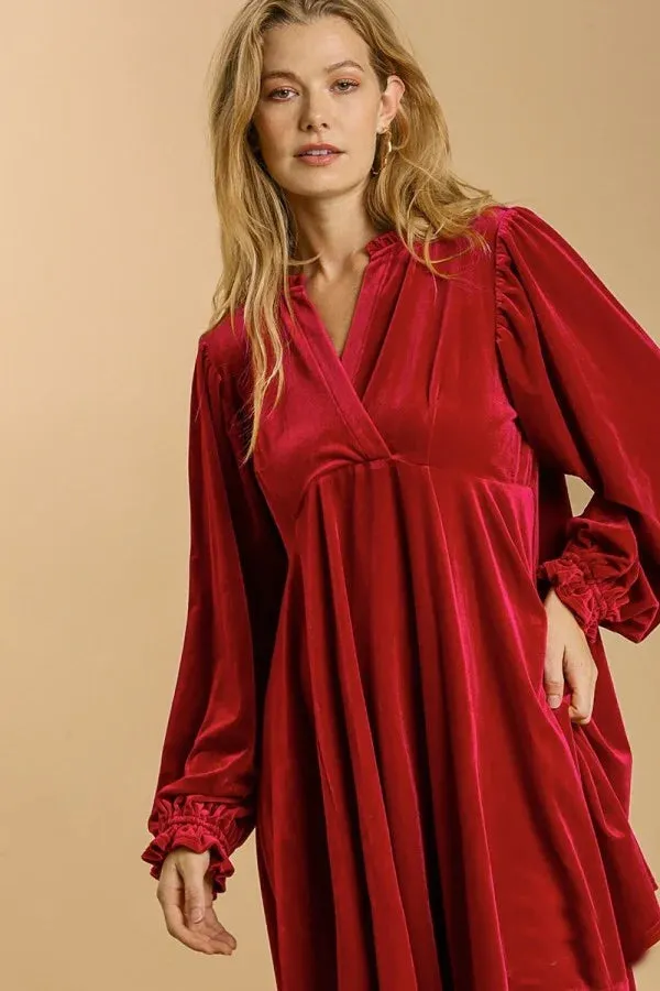 A Moment Like This Velvet Dress-3 Colors Available