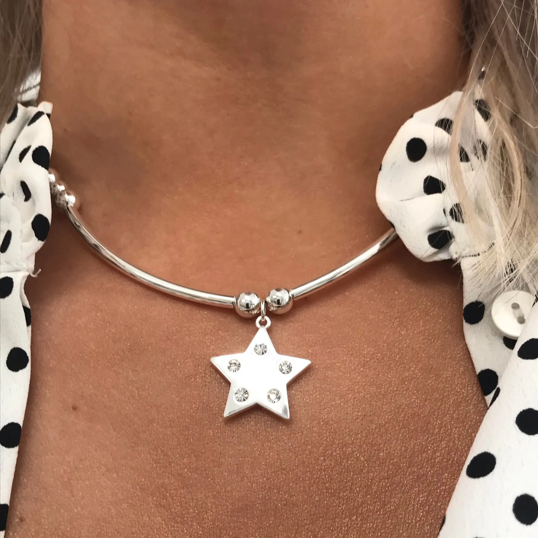 Absolute Star Bead Necklace - Silver