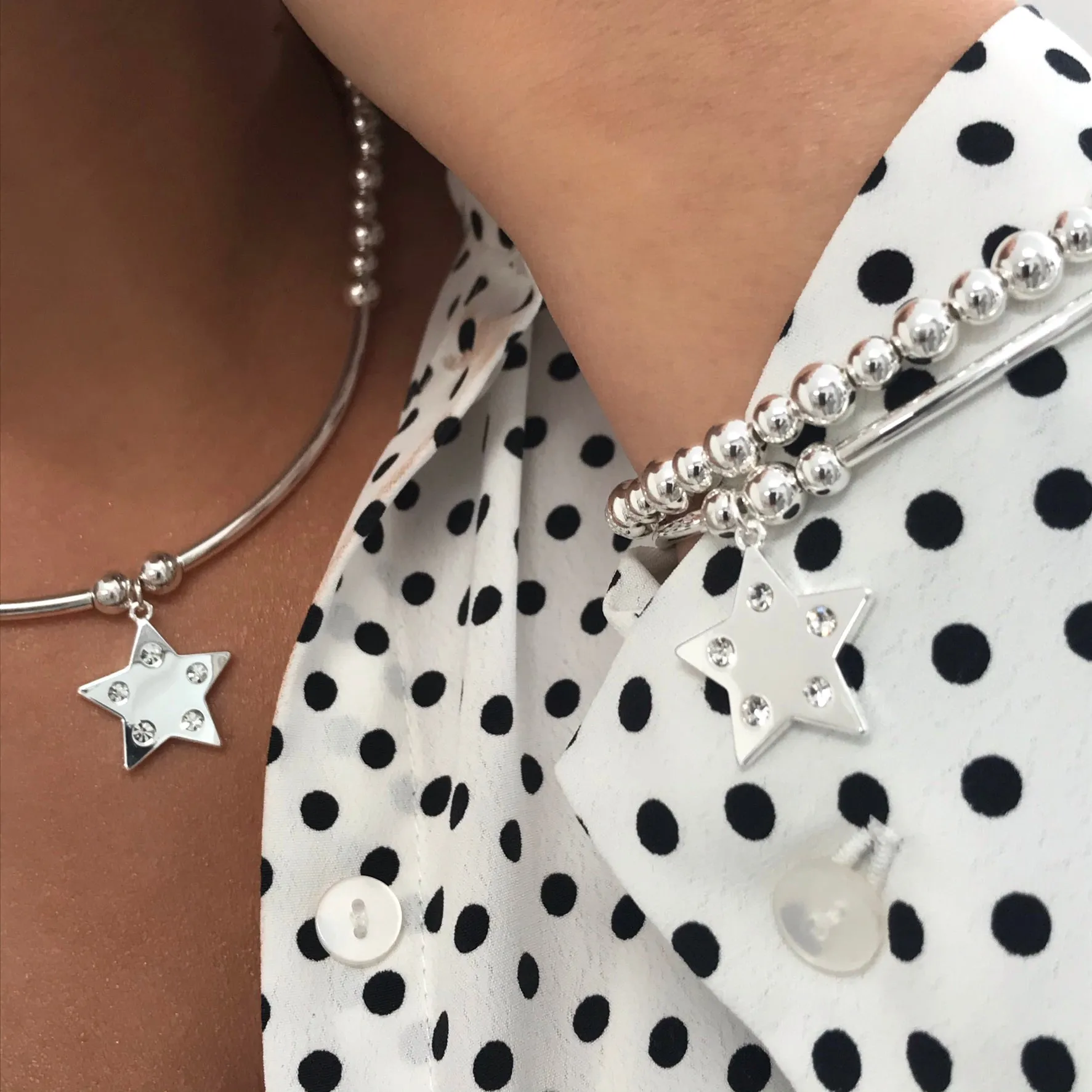 Absolute Star Bead Necklace - Silver
