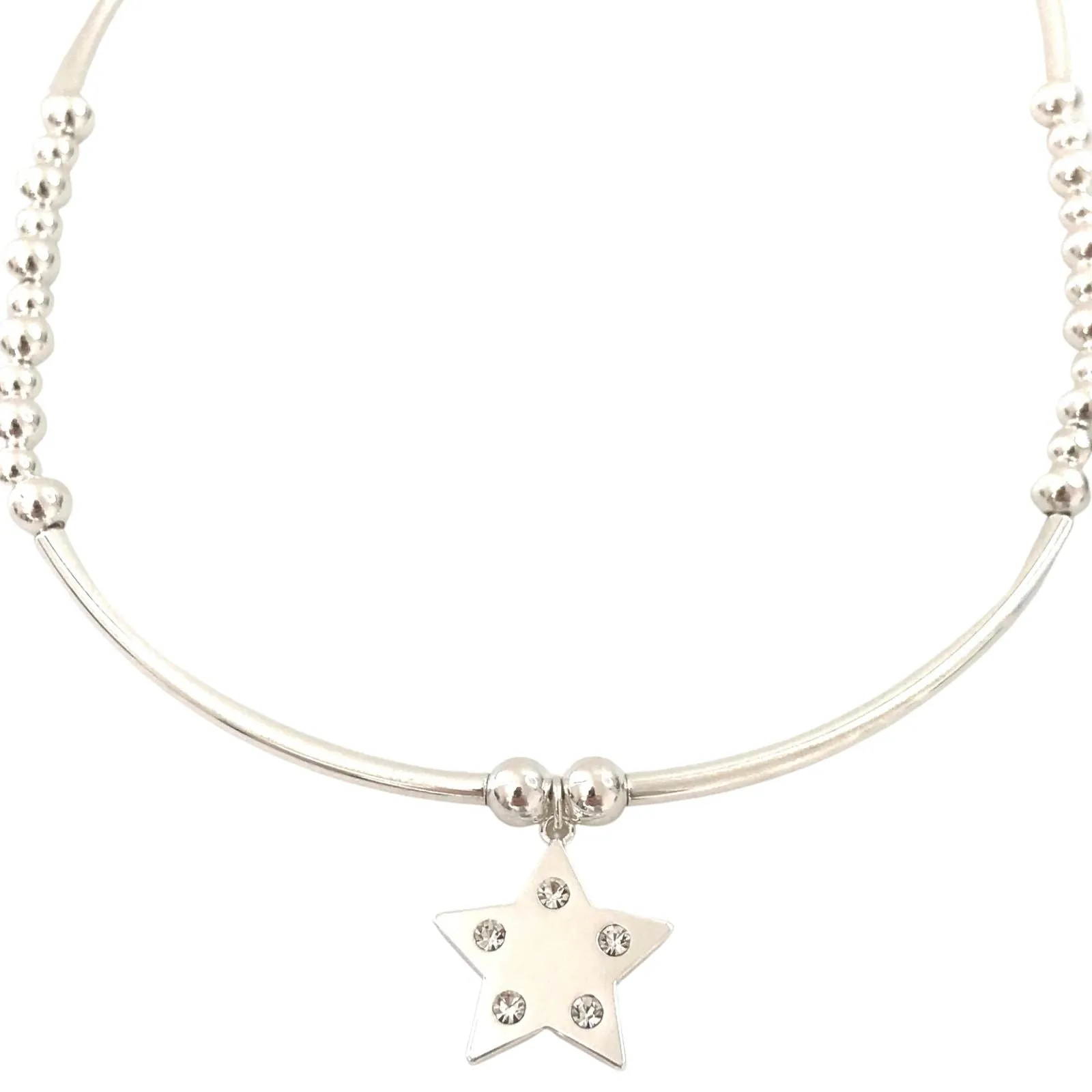 Absolute Star Bead Necklace - Silver