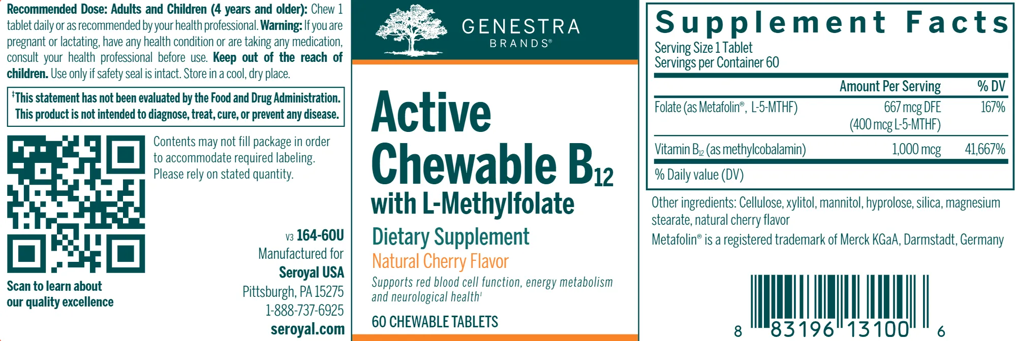 Active Chewable B12   Methylfo