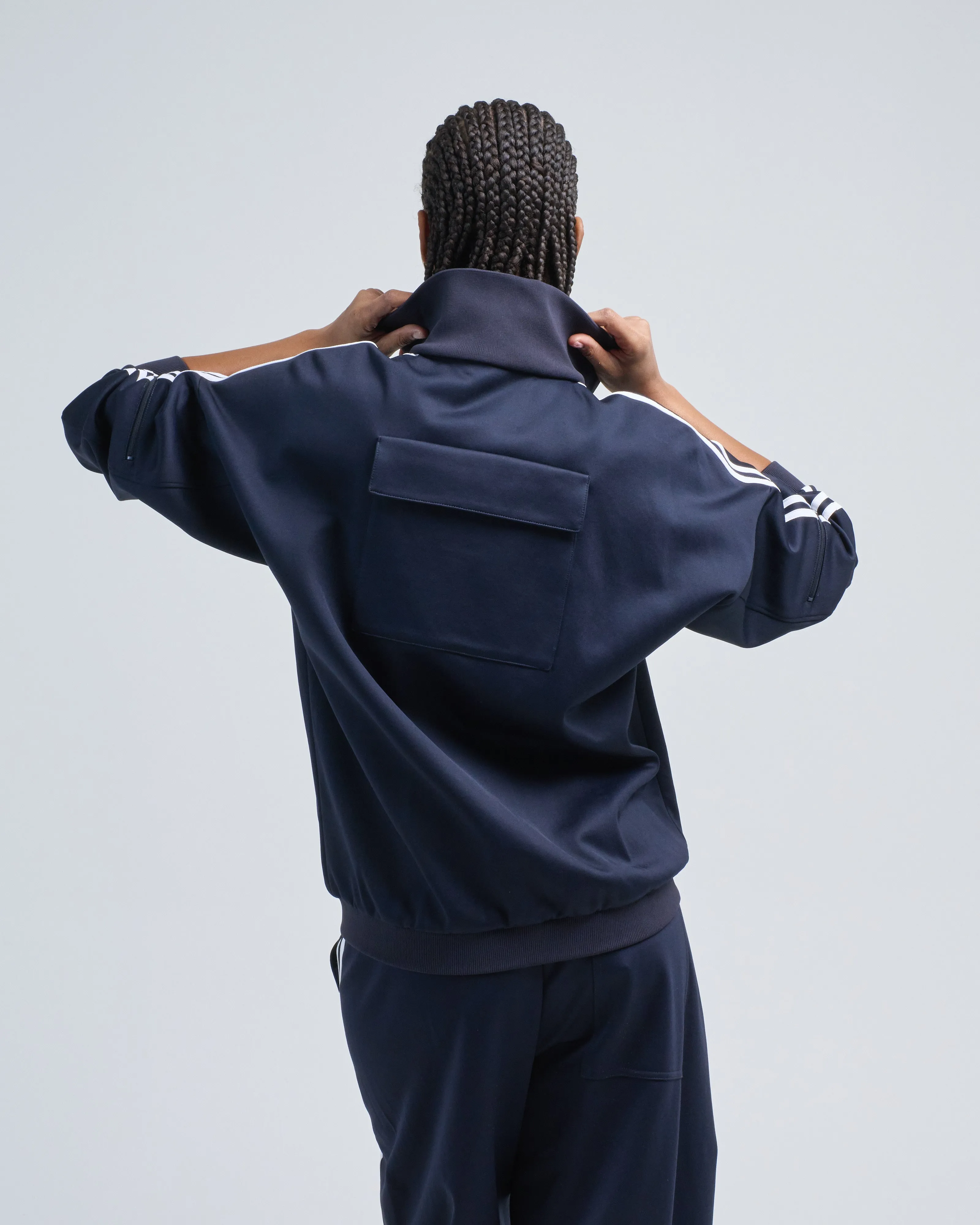 active knit zipper detailed track jacket