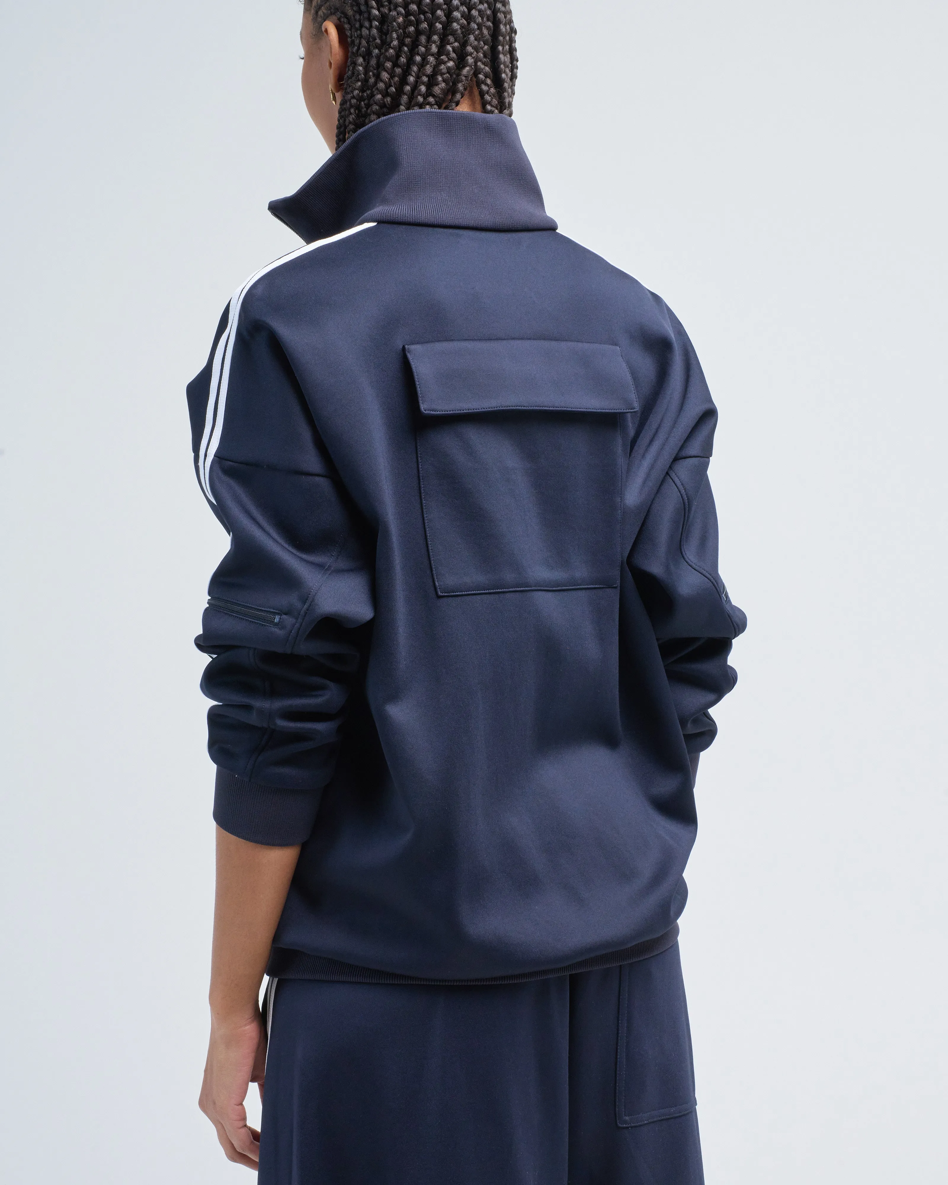 active knit zipper detailed track jacket