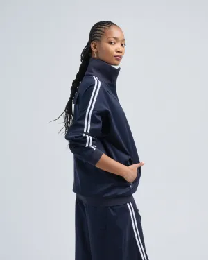active knit zipper detailed track jacket