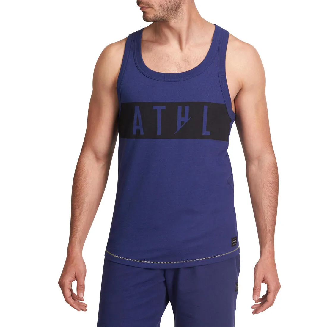Active Team Regular-Fit Micro-Perforated Fitness Tank Top - Dark Blue