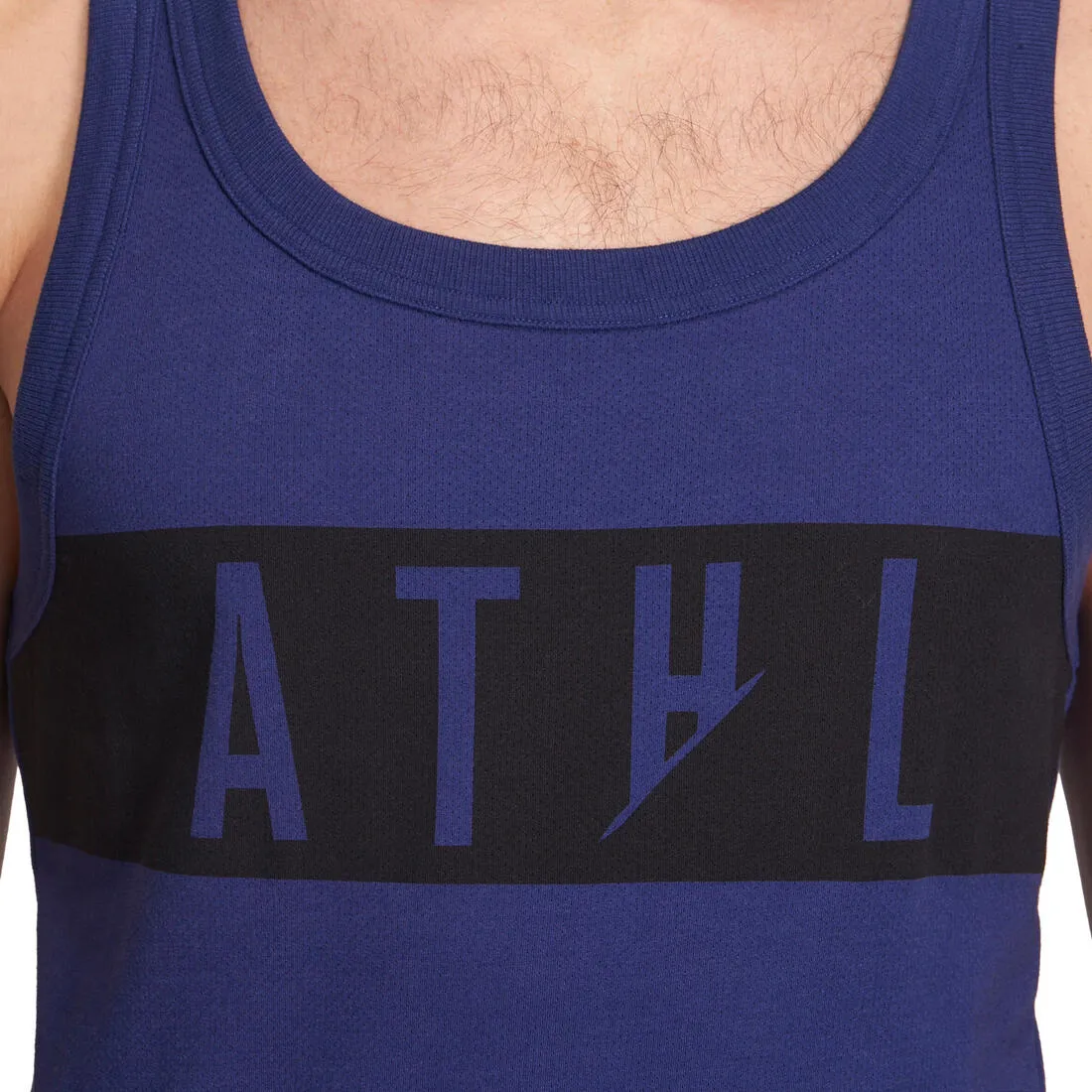 Active Team Regular-Fit Micro-Perforated Fitness Tank Top - Dark Blue