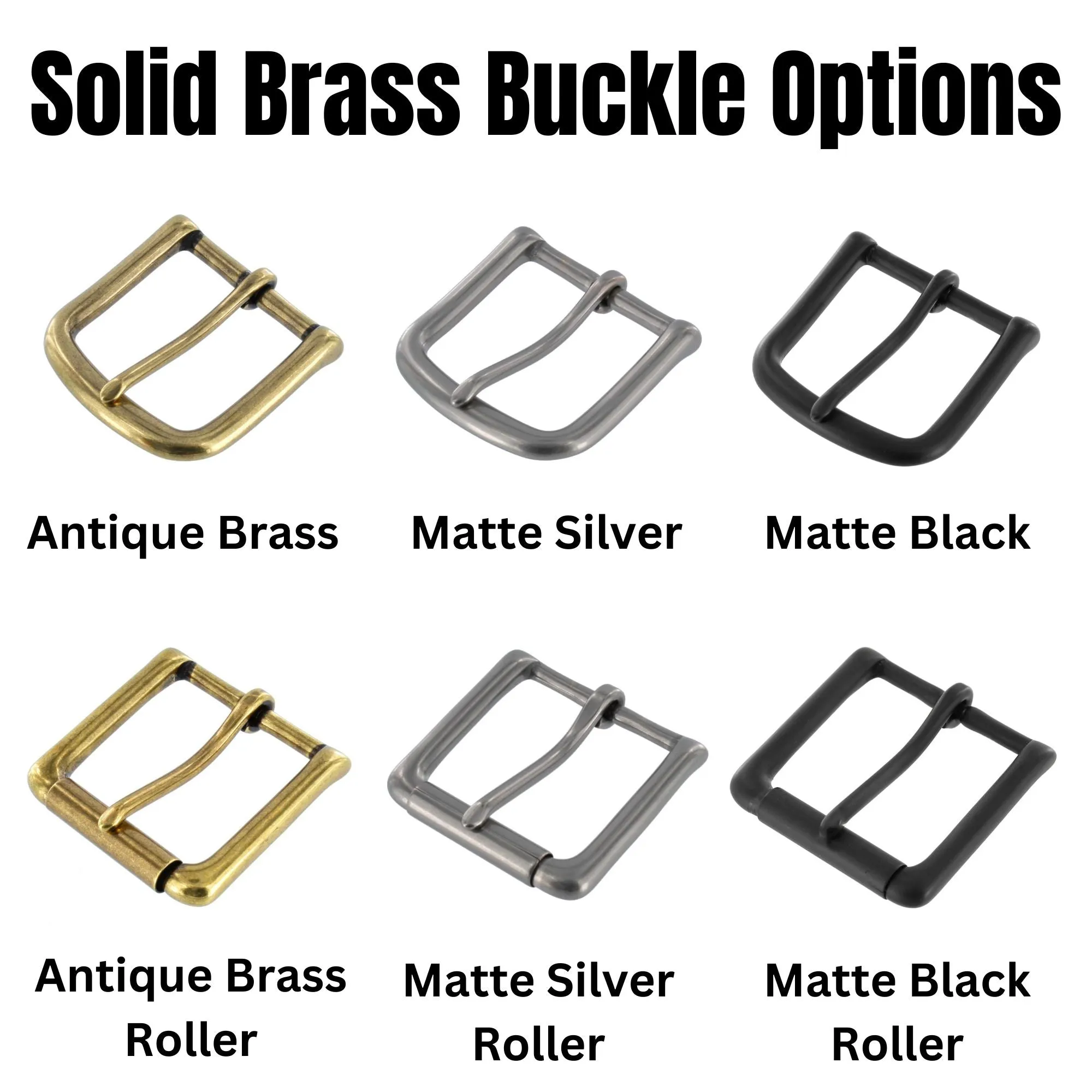 Adventure Leather Belt - Black Brass