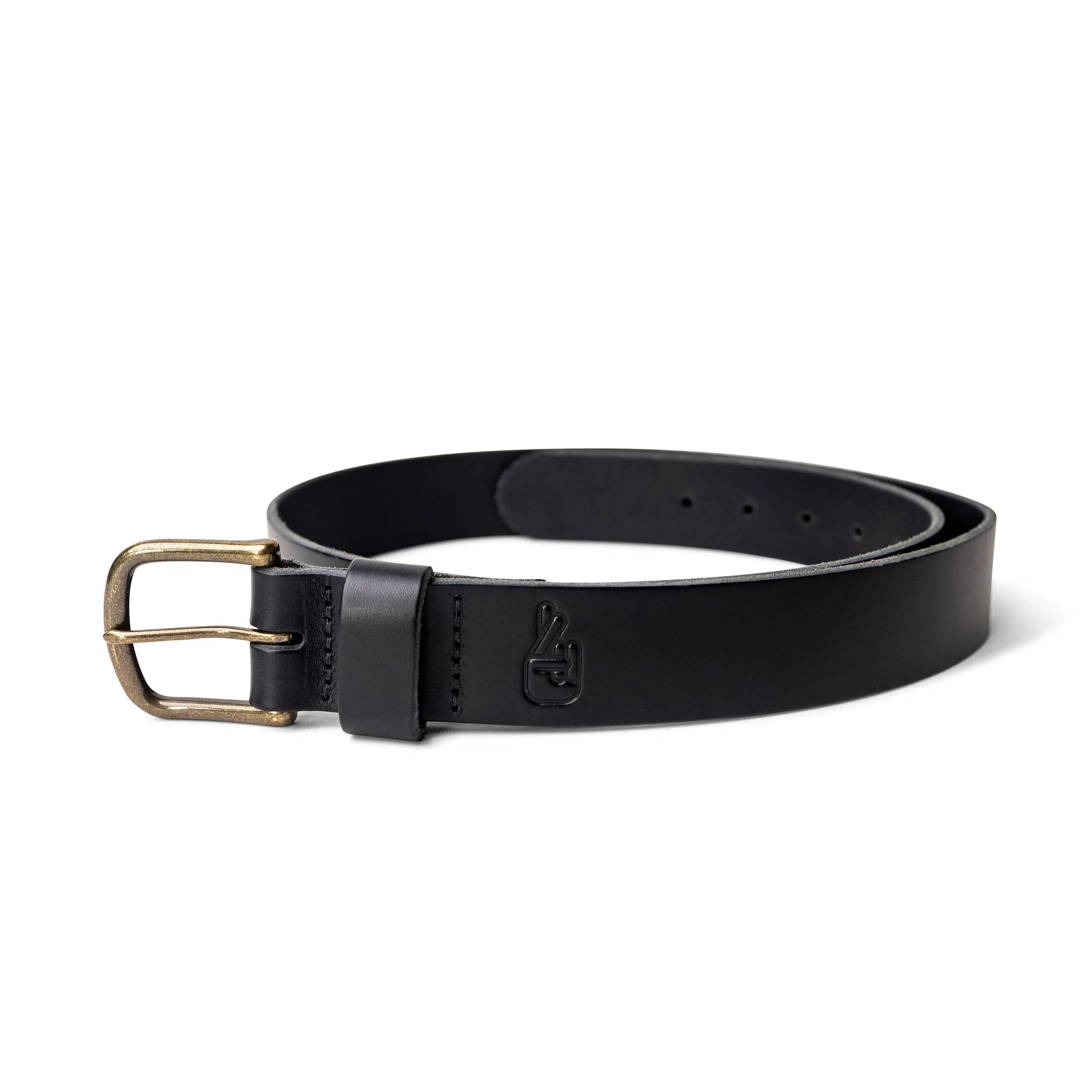 Adventure Leather Belt - Black Brass