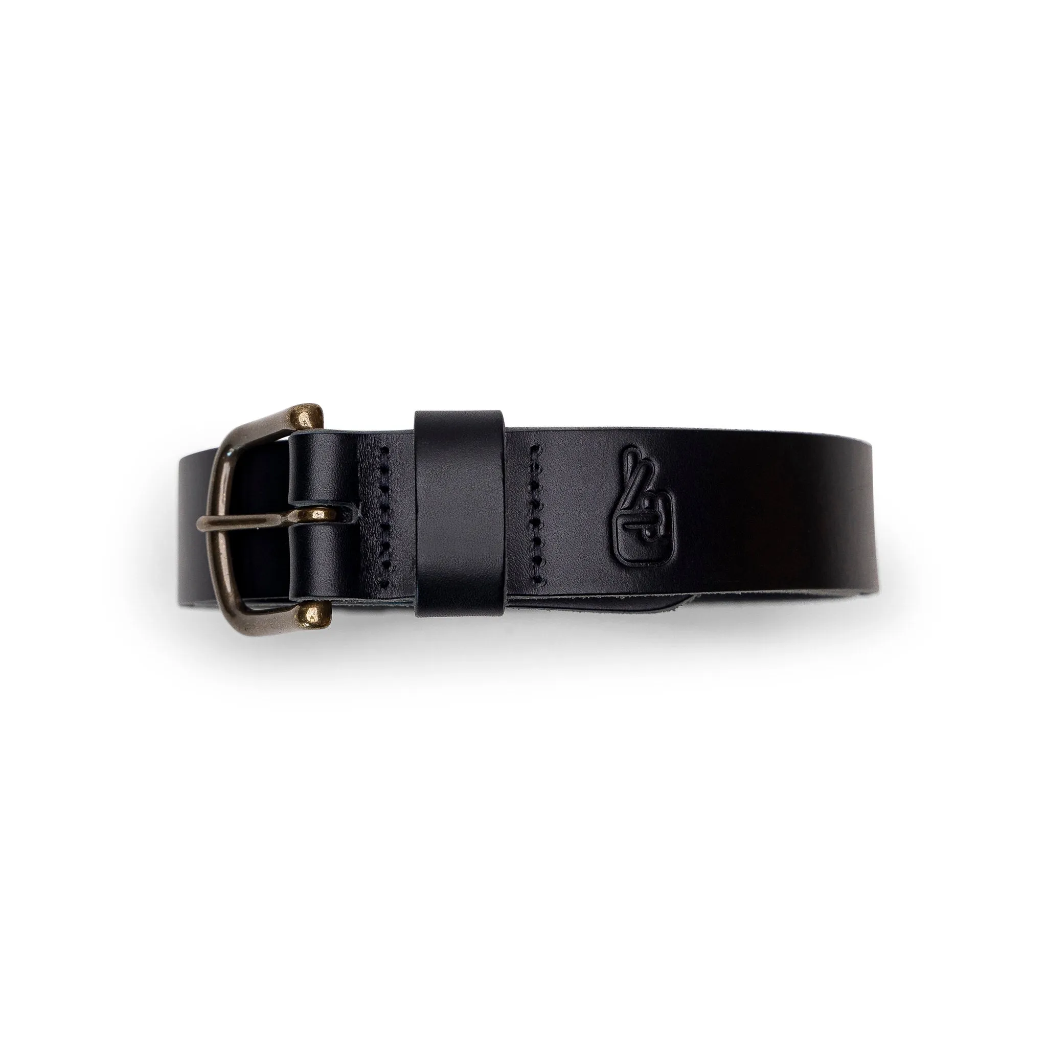 Adventure Leather Belt - Black Brass