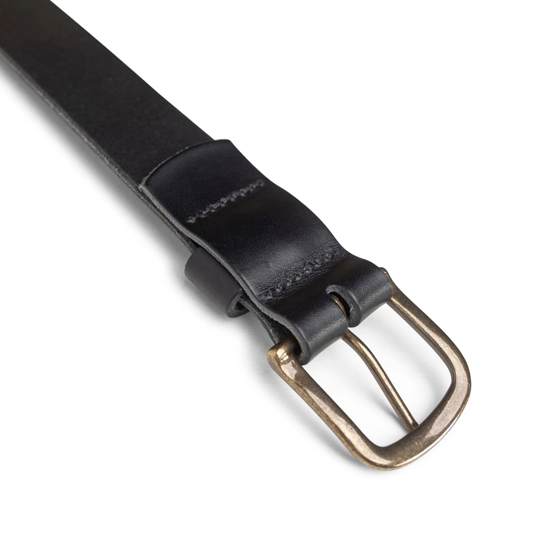 Adventure Leather Belt - Black Brass