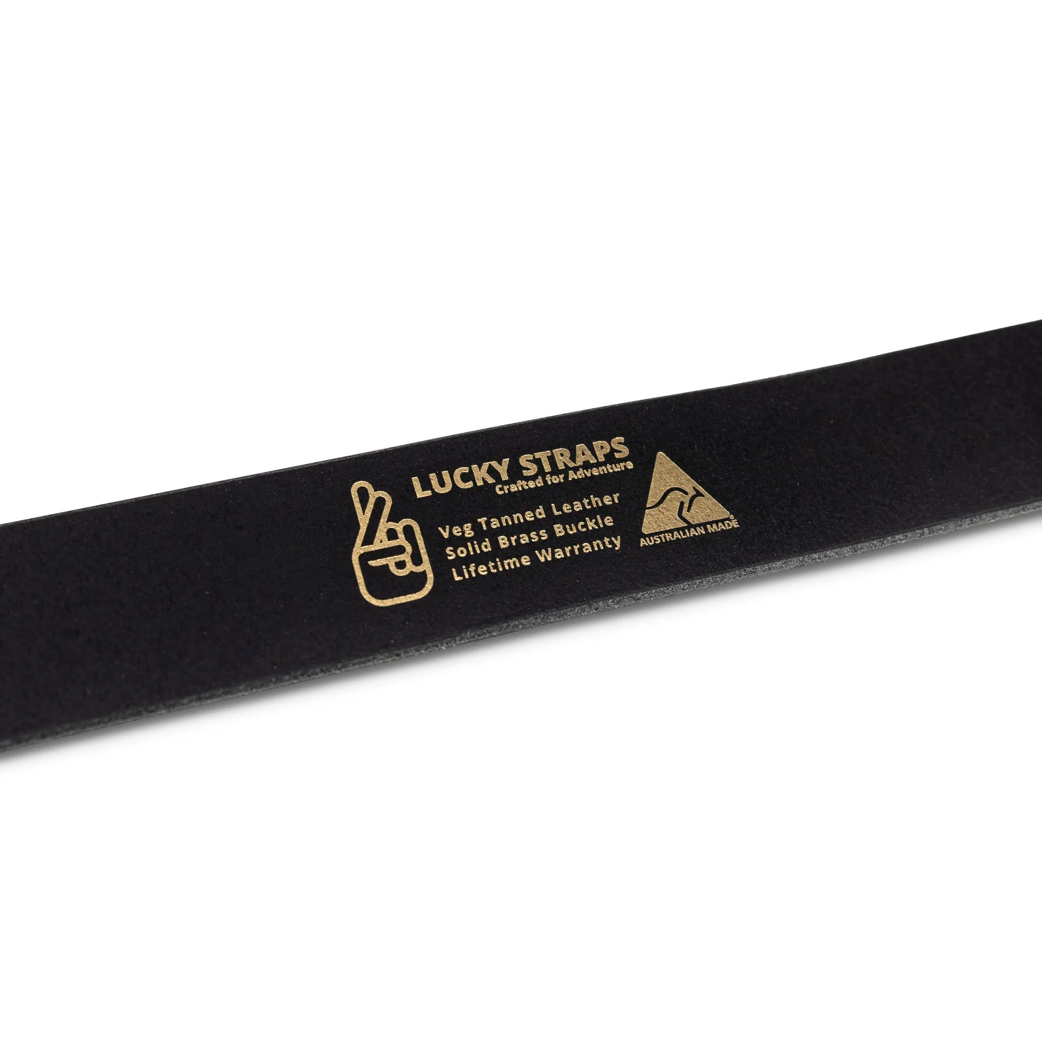 Adventure Leather Belt - Black Brass