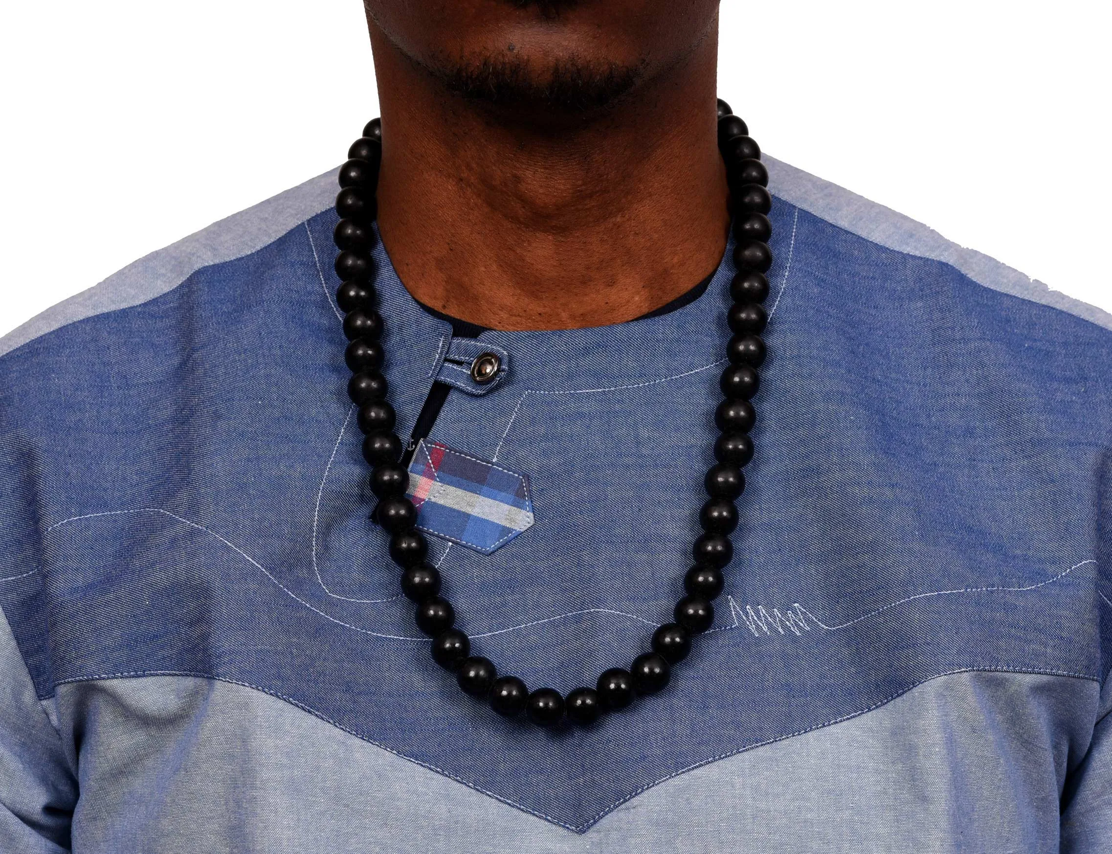 African Wood Necklace Black