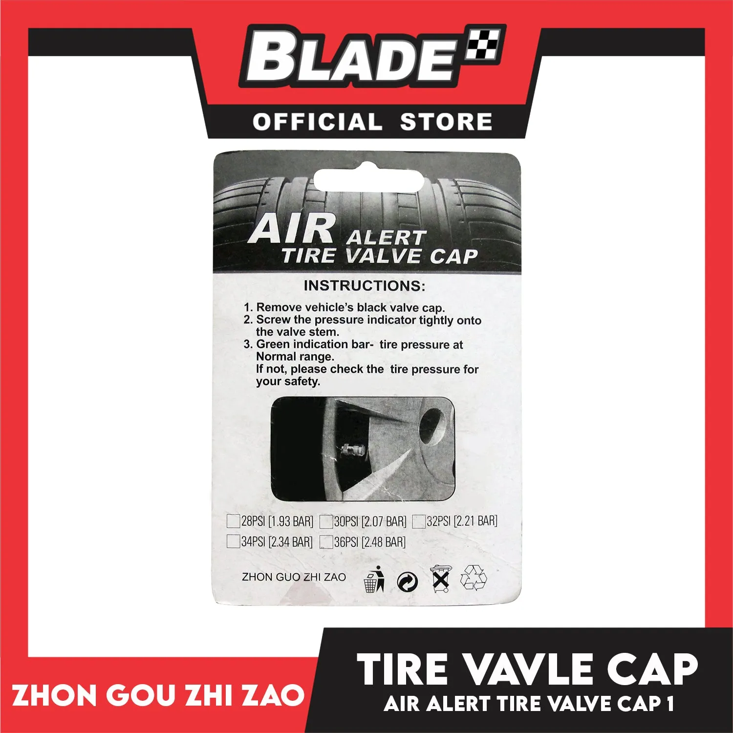 Air Alert Tire Valve Cap with Alert