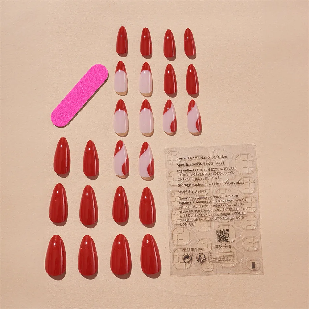 Almond  Simple Style Crimson