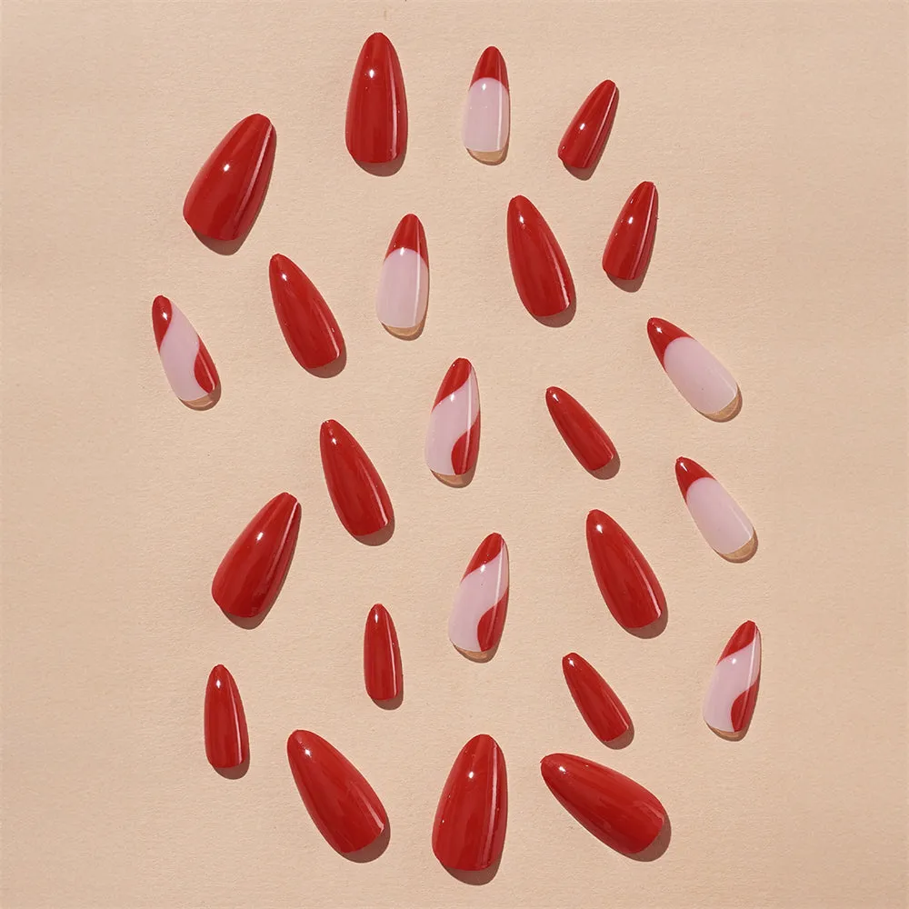 Almond  Simple Style Crimson