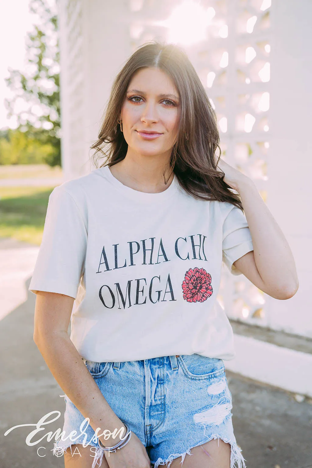Alpha Chi Omega PR Simple Floral Tee