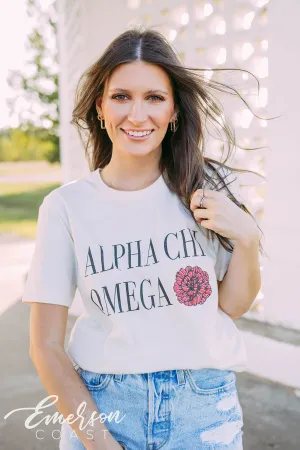Alpha Chi Omega PR Simple Floral Tee