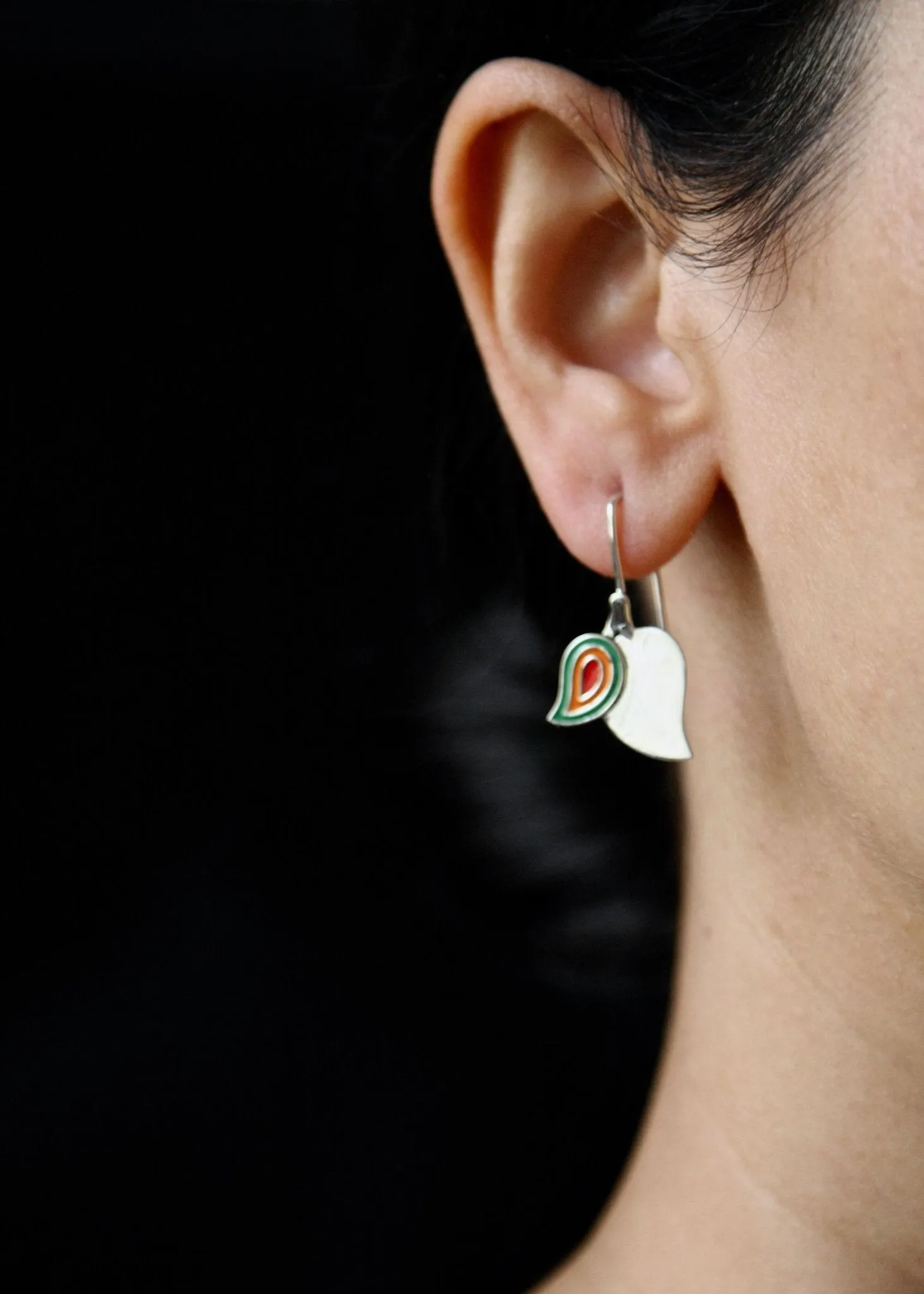 'Ambi' (mango) rectangular fish hook earrings