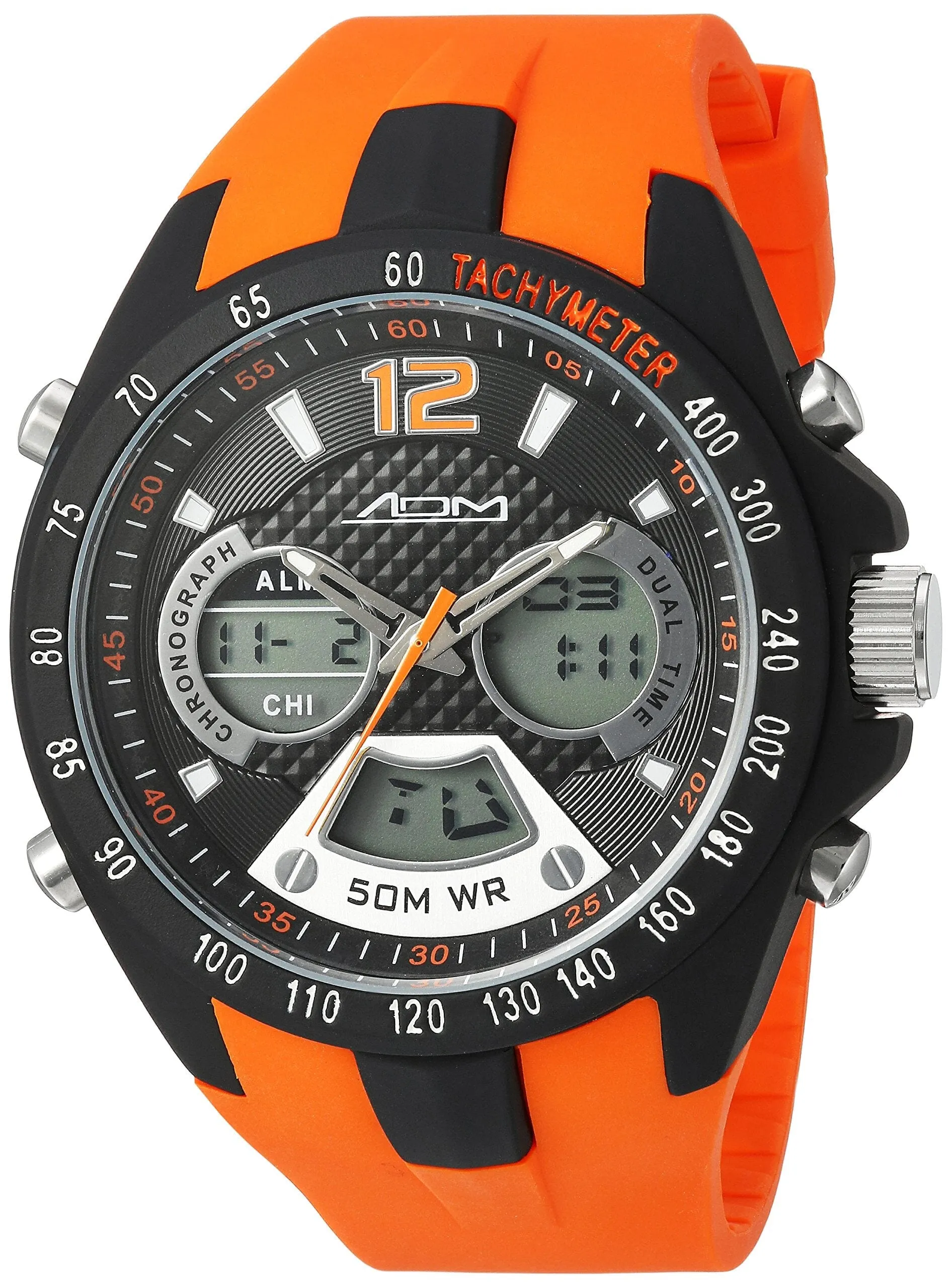 American Design Machine Men's ADS 4005 ORG Philadelphia Analog-Digital Display Japanese Quartz Orange Watch