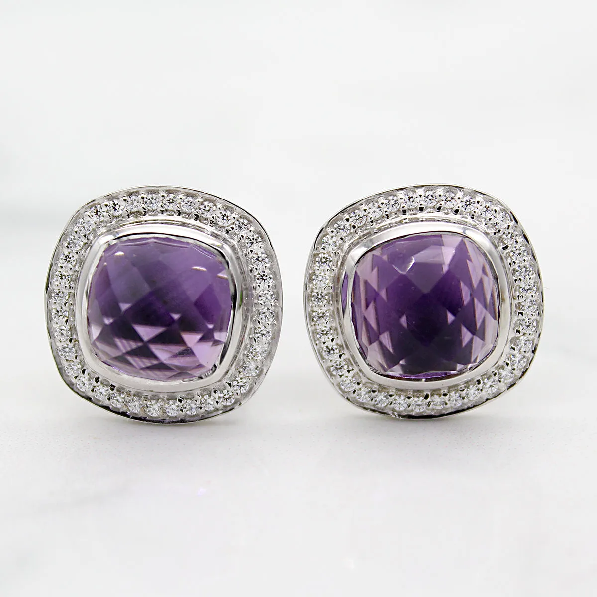 Amethyst Halo Fine Classy Cufflinks