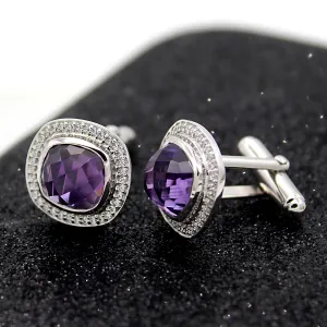 Amethyst Halo Fine Classy Cufflinks
