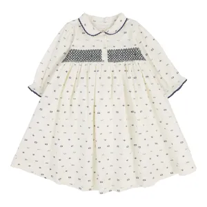 Analogie Geometric Dress Three Quarter - Cream