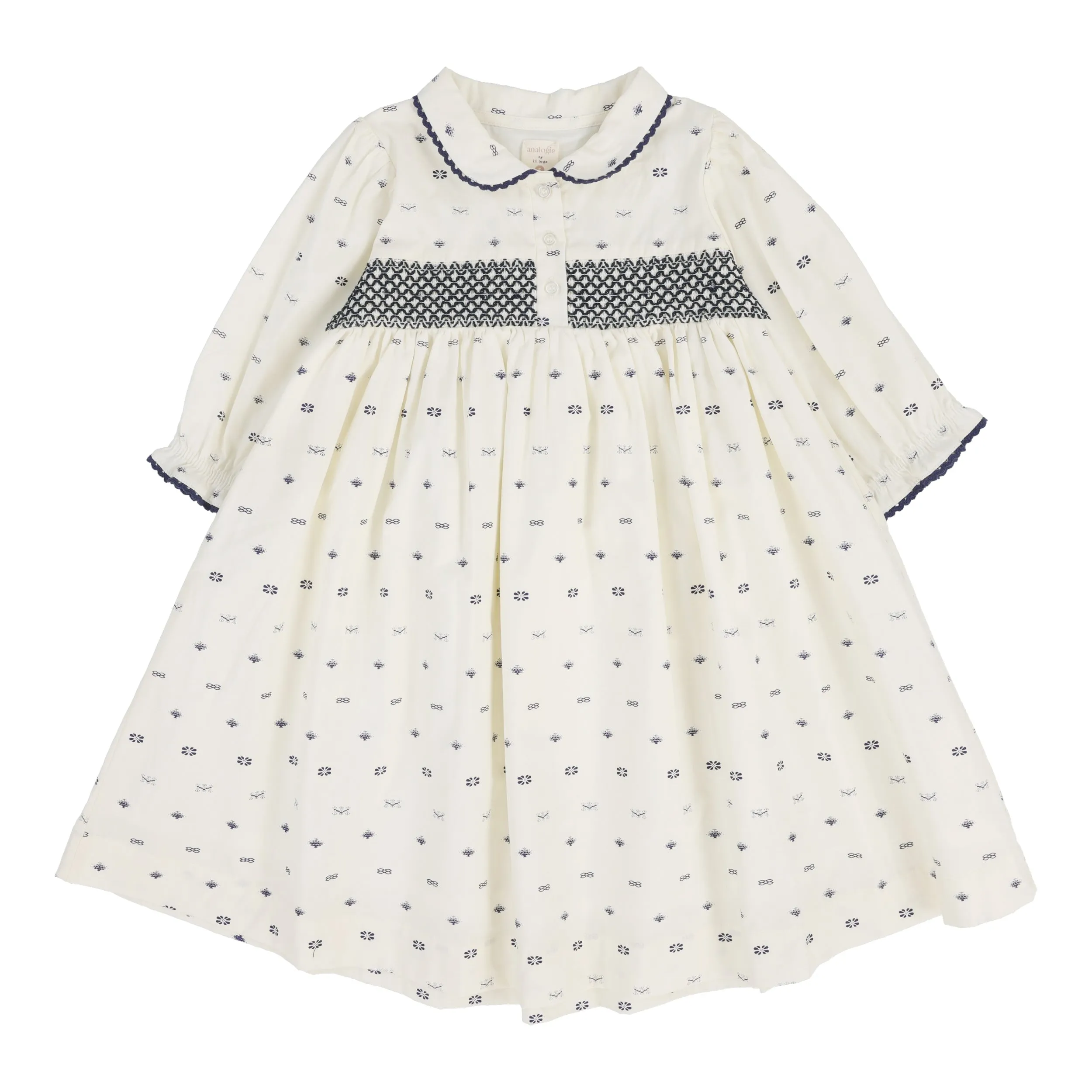 Analogie Geometric Dress Three Quarter - Cream