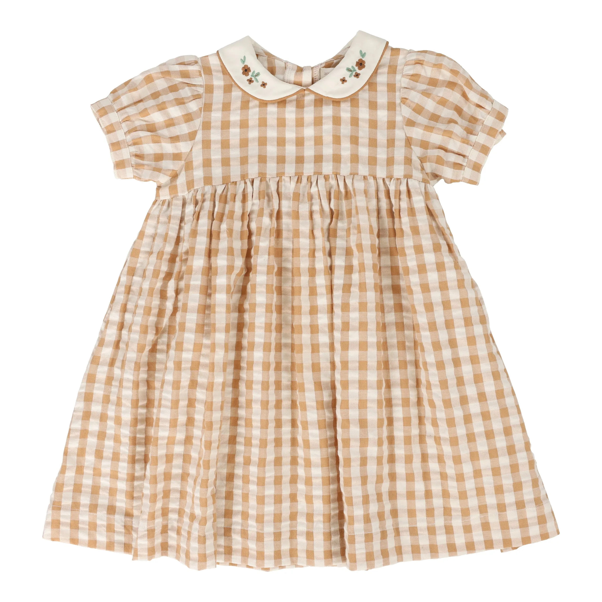 Analogie Gingham Dress Short Sleeve - Golden