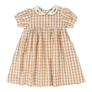 Analogie Gingham Dress Short Sleeve - Golden