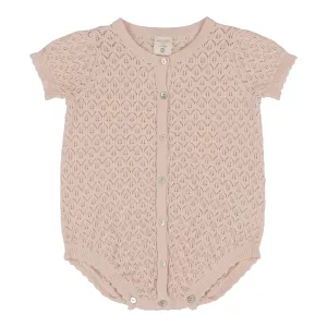 Analogie Knit Girls Romper - Pearl Pink