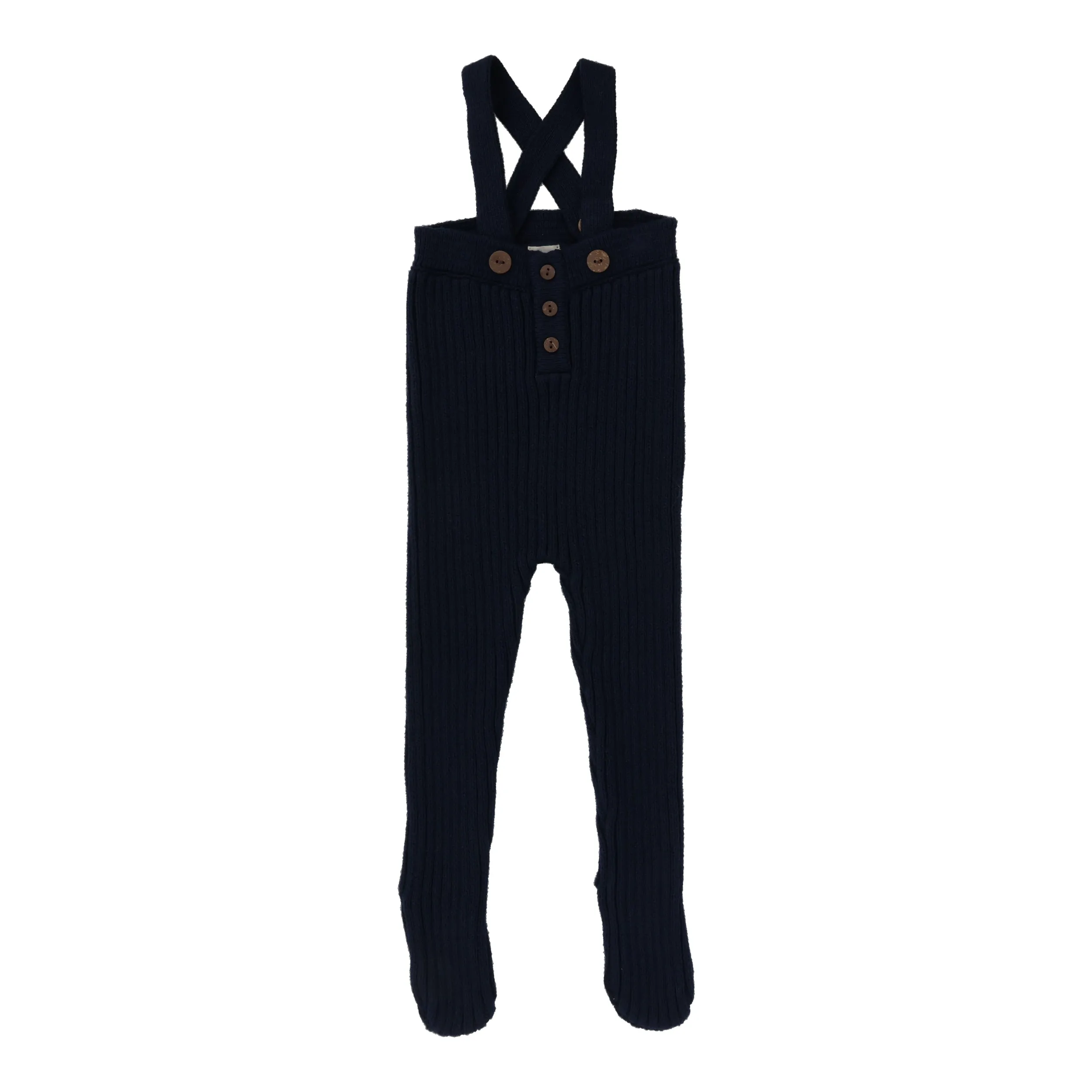 Analogie Rib Knit Overalls - Navy
