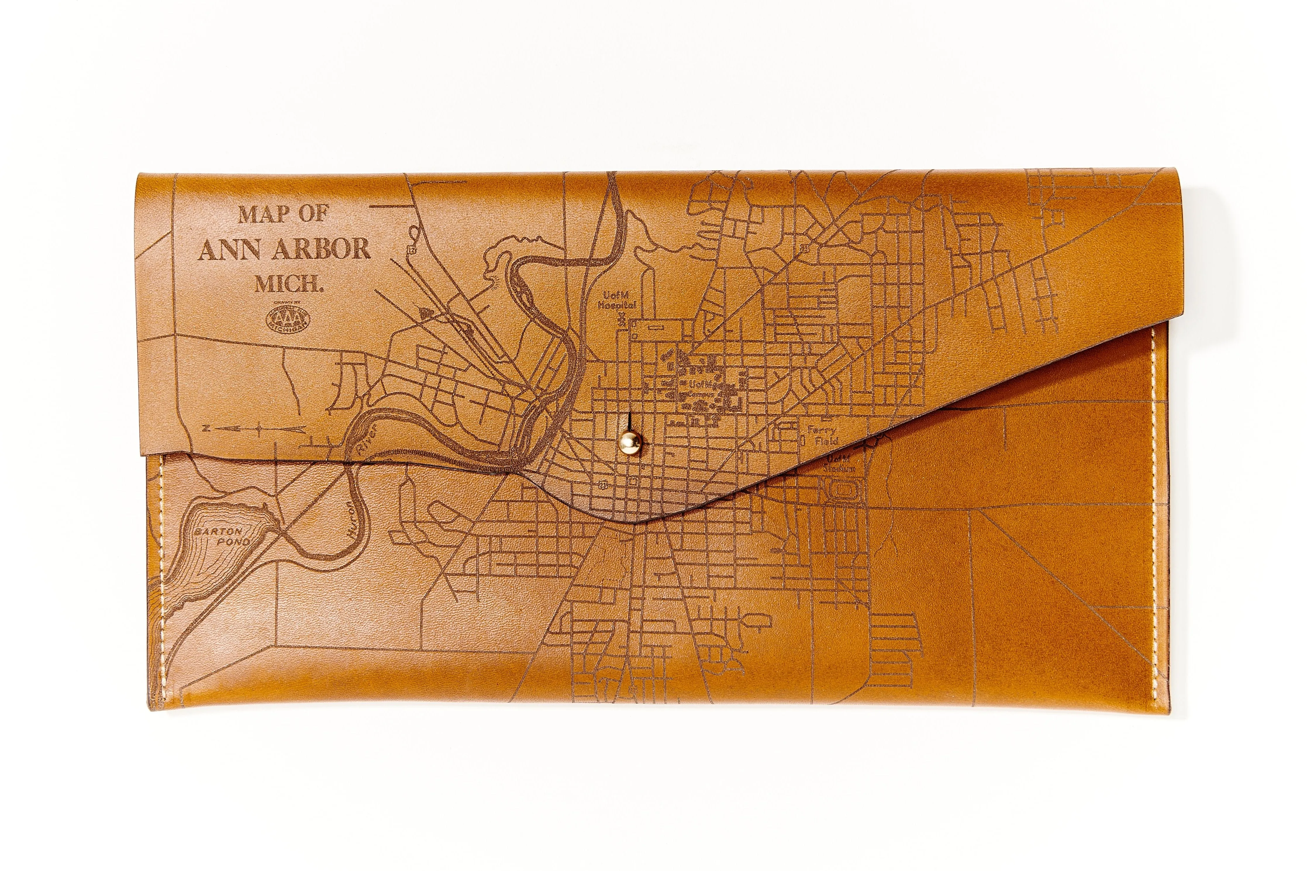 Ann Arbor Map Clutch
