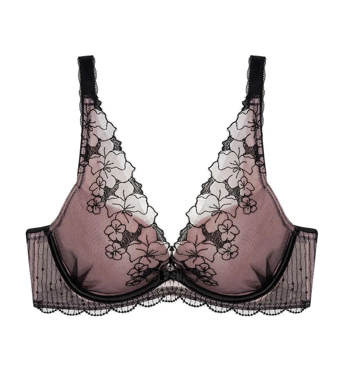 AQUA YIN YANG DEEP V WIRED PUSH-UP BRA