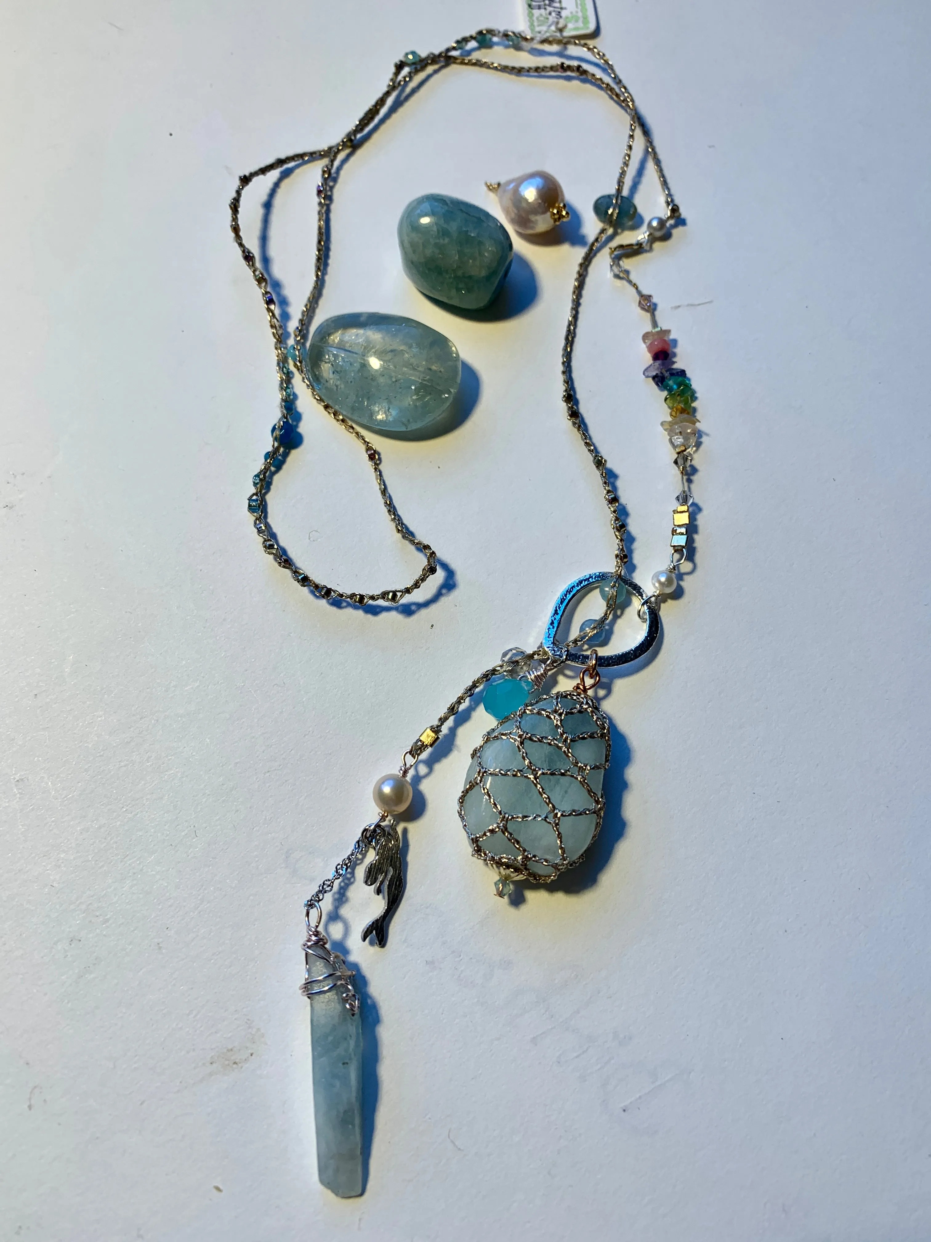 Aquamarine 7Chakras Lariat