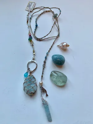 Aquamarine 7Chakras Lariat