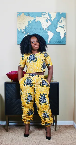 Aseda dressy joggers and crop top set