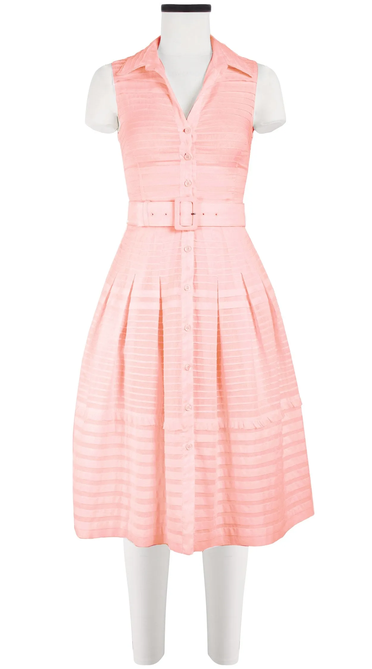 Audrey Dress #5 Shirt Collar Sleeveless Long Length Cotton Musola (Solid)