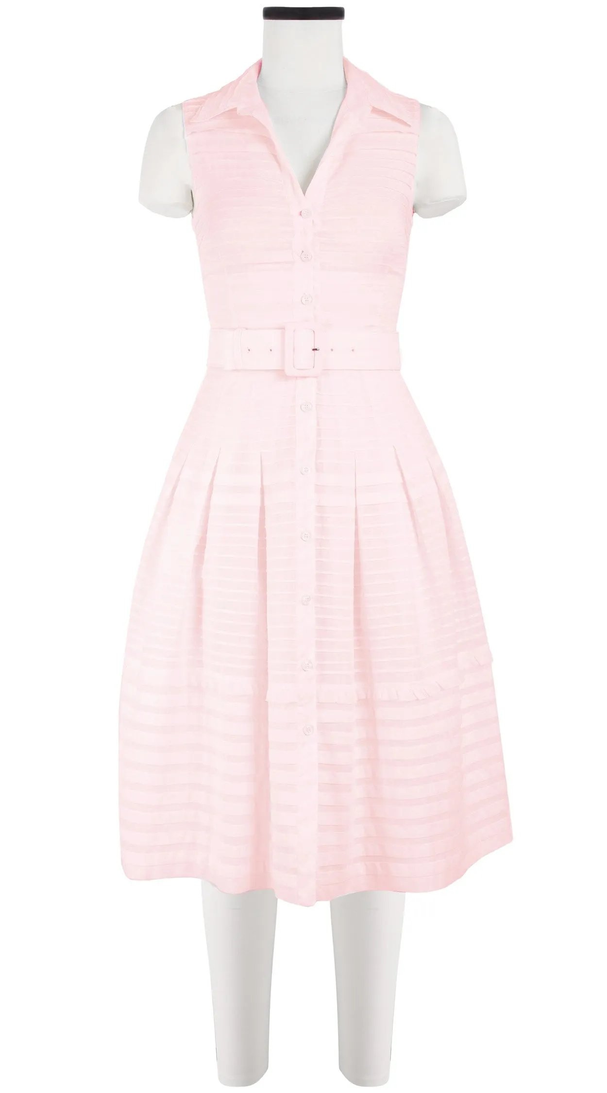 Audrey Dress #5 Shirt Collar Sleeveless Long Length Cotton Musola (Solid)