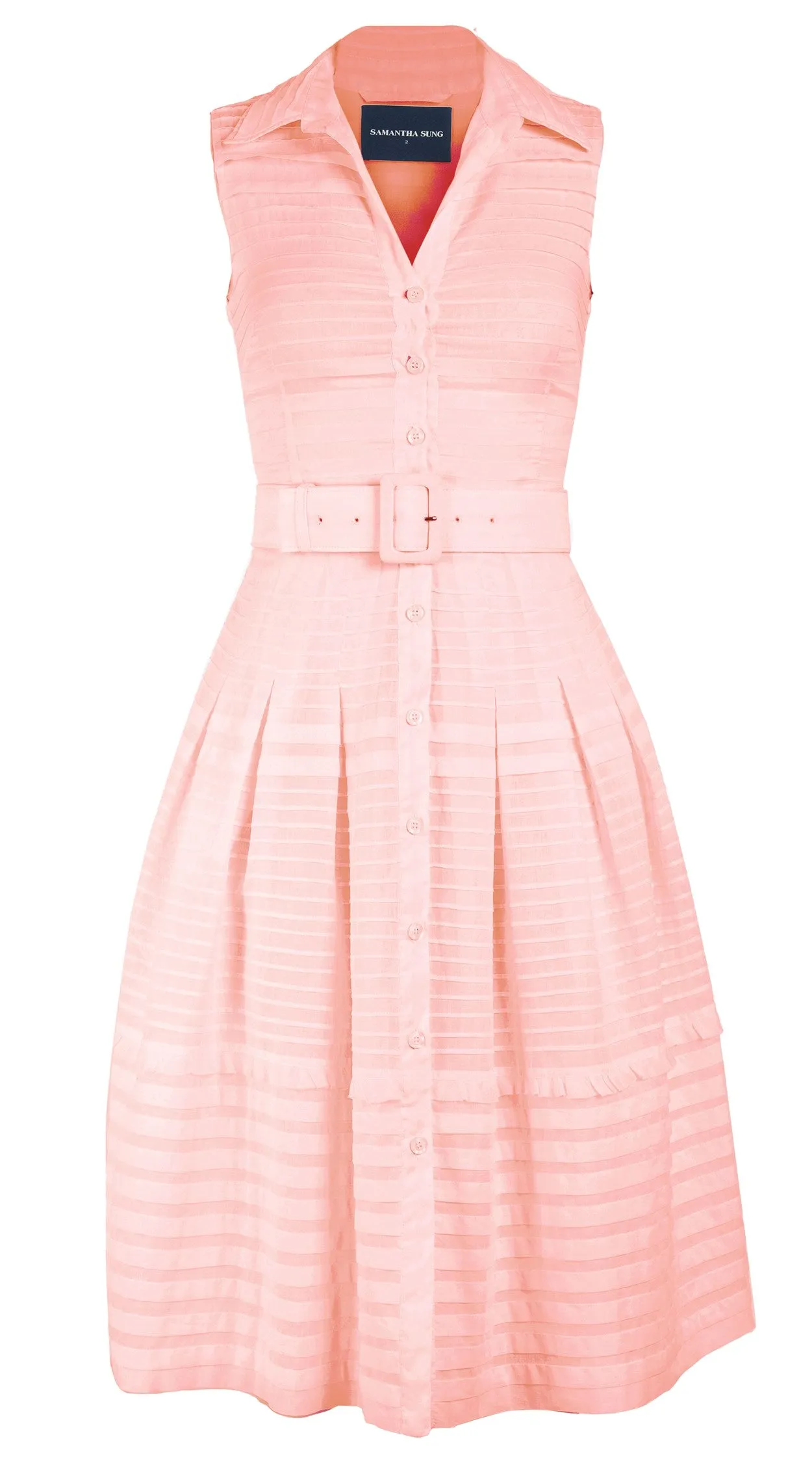 Audrey Dress #5 Shirt Collar Sleeveless Long Length Cotton Musola (Solid)