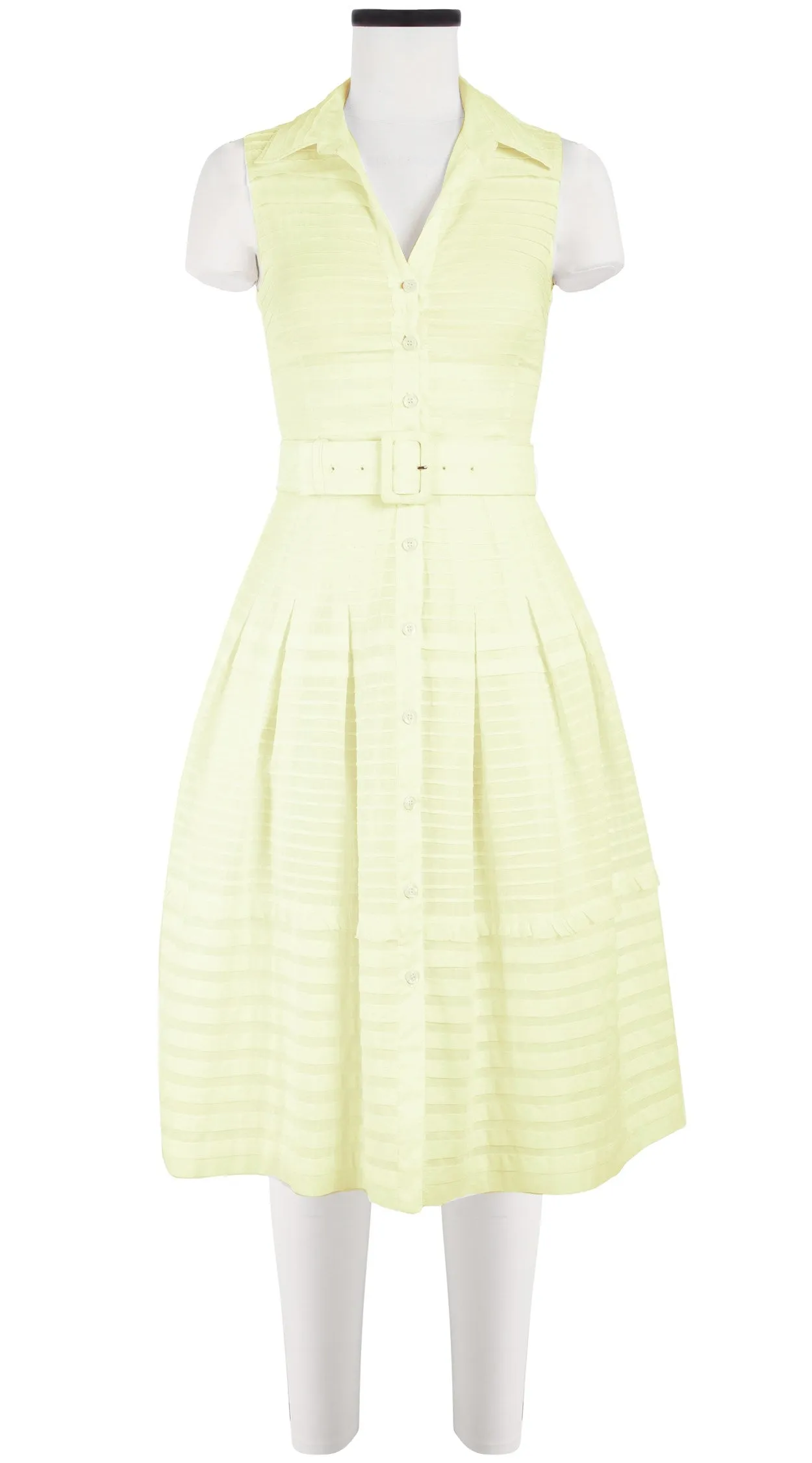 Audrey Dress #5 Shirt Collar Sleeveless Long Length Cotton Musola (Solid)