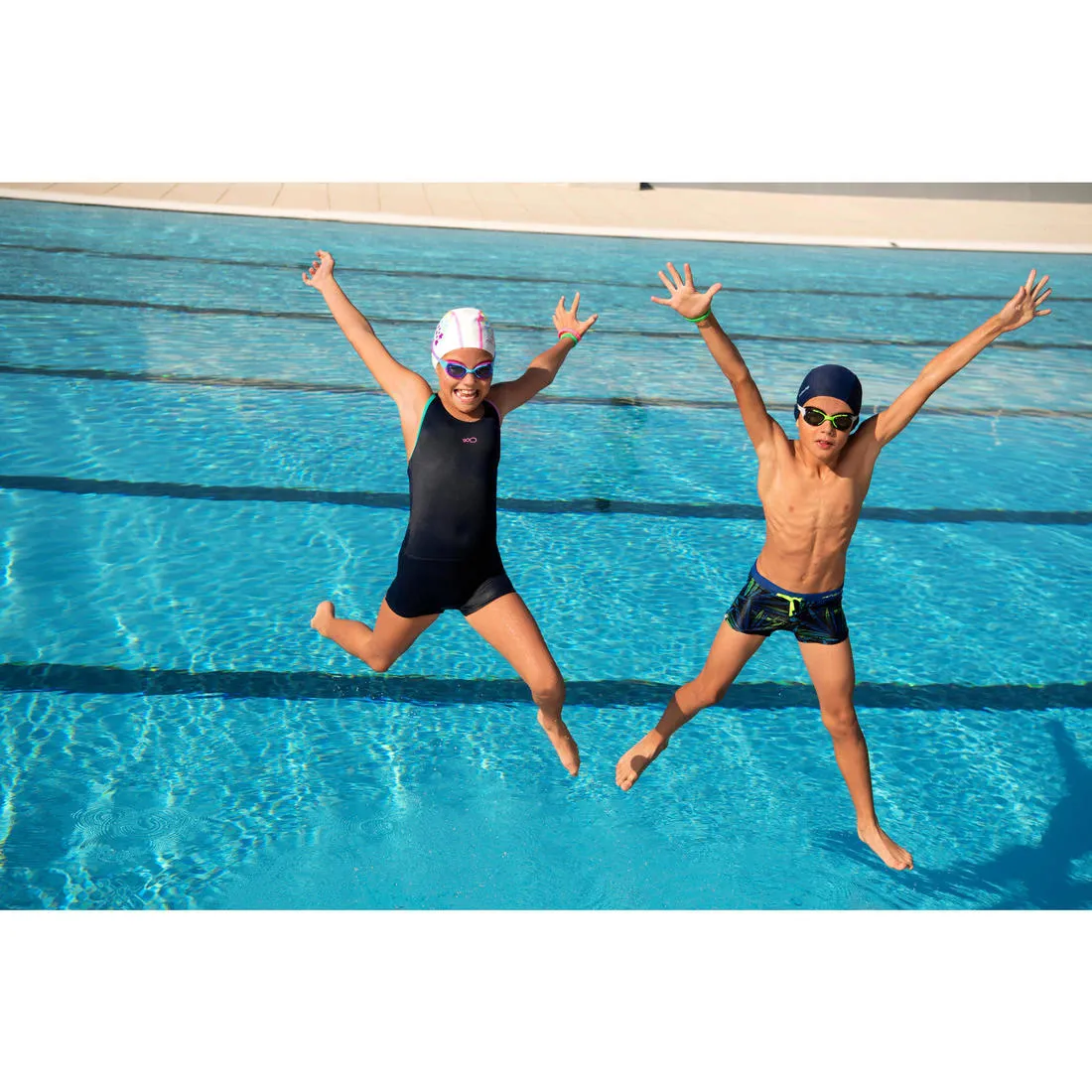 B-Active Pep Boy's Boxer Swim Shorts - Alopi Blue