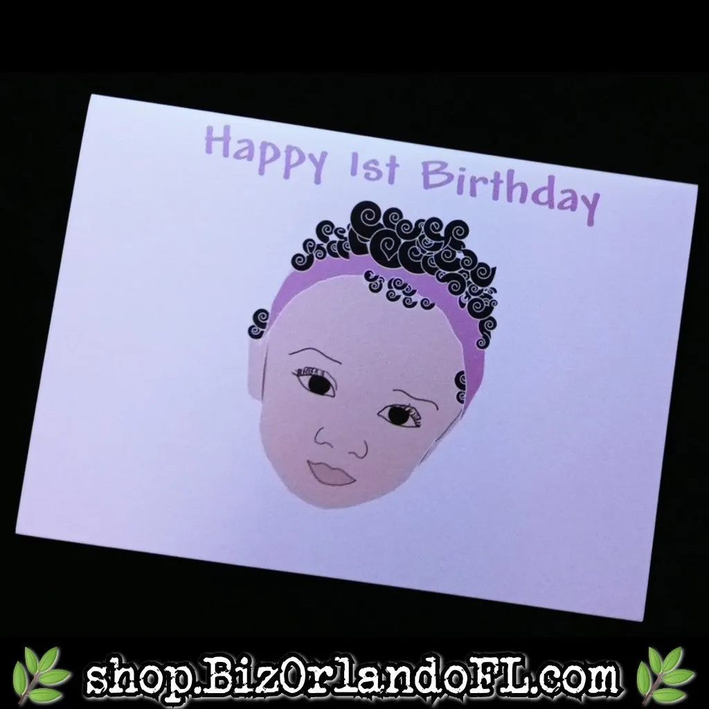 BABY: Happy 1st Birthday Handmade Greeting Card by Local Artisan