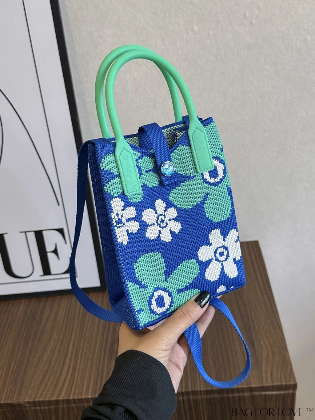 BagForLove - Chic & Compact Color-block Floral Crochet Handbag