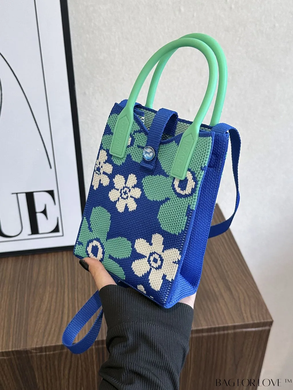 BagForLove - Chic & Compact Color-block Floral Crochet Handbag