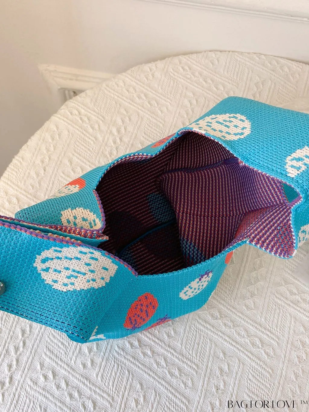 BagForLove - Chic Mini Fruit-Patterned Crochet Tote - Fashionably Compact
